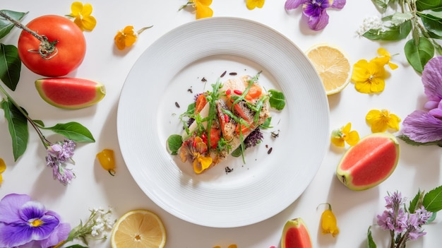 Taliz z kolorowymi potrawami